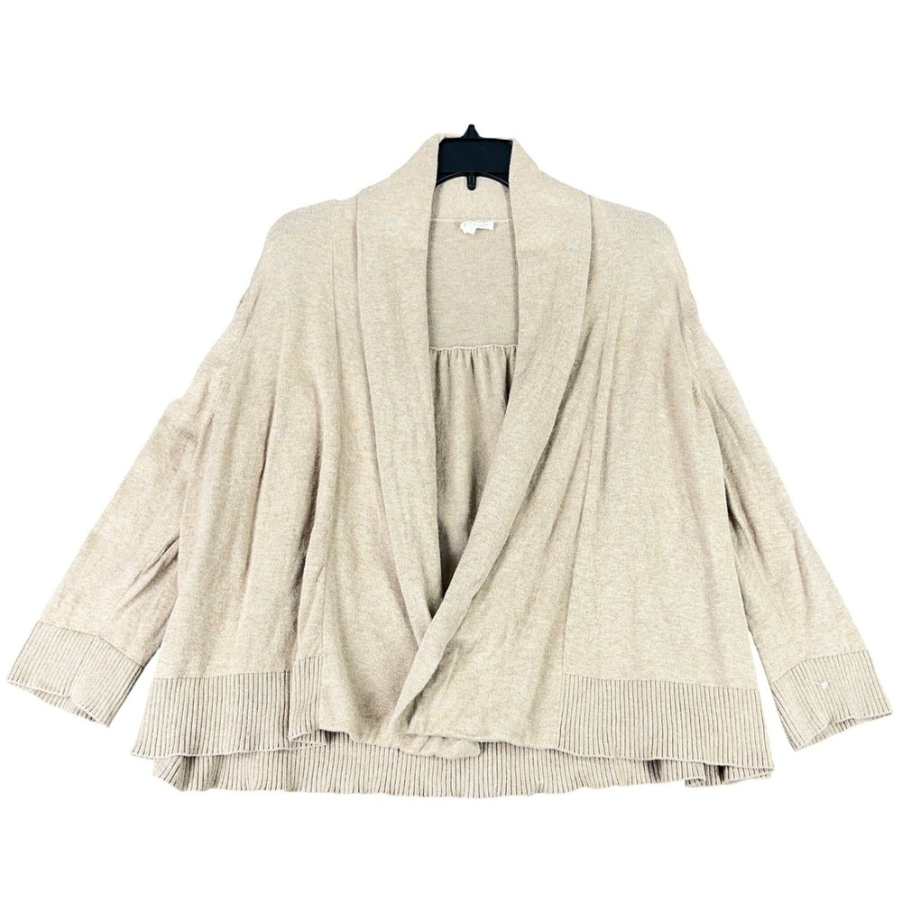 Eileen Fisher Organic Cotton Cardigan Sweater Women XL Shawl Open Front Layering